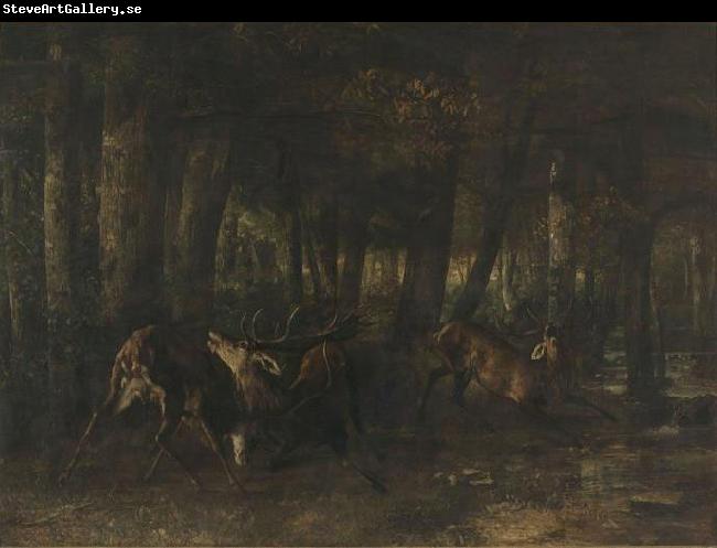 Gustave Courbet Spring Rut. The Battle of the Stags (1861) by Gustave Courbet